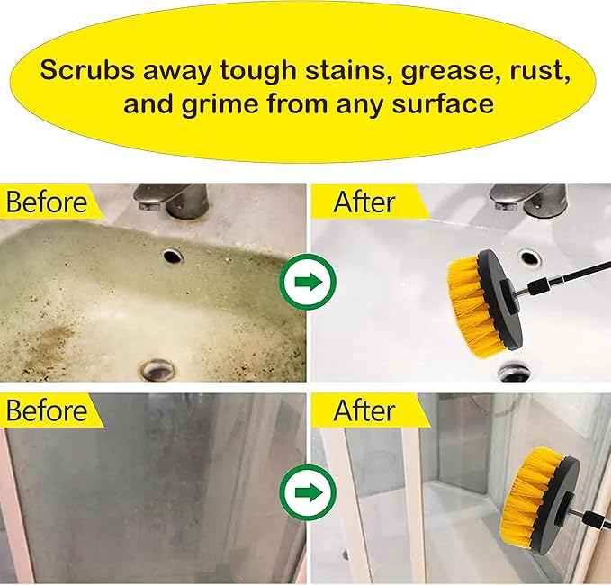 MB Stone Care Easy Oxy Marble Tile Grout Cleaner with Drill Brush KIT - Cleans Granite Stainless Steel Fabric Quartz Glass (Gallon Bundle)