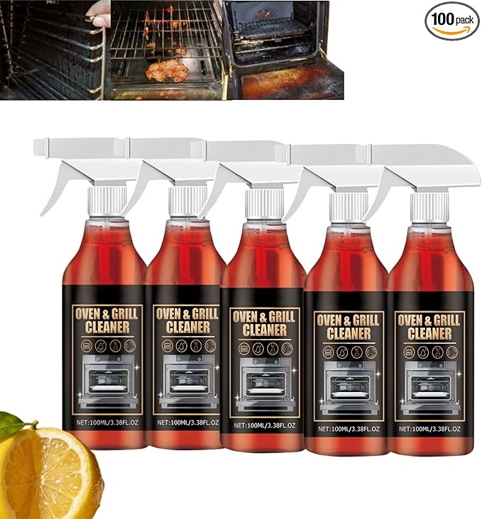 Oven Cleaner Spray Heavy Duty Oven And Grill Cleaner Air Fryer Cleaners Heavy Duty Stove Glass Cleaners Woodburner Glass Door Clean Heavy Duty Oven Clea/ner Clean Up Kitchen Oil Stains (5)