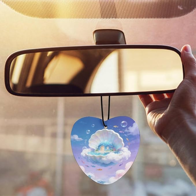 5PCS Car Air Freshener Hanging Personalized Double Sided Underwater Dwelling Car Fresheners Long Lasting New Cars Scents Cute Automotive Freshies for Closets Drawers (tea)