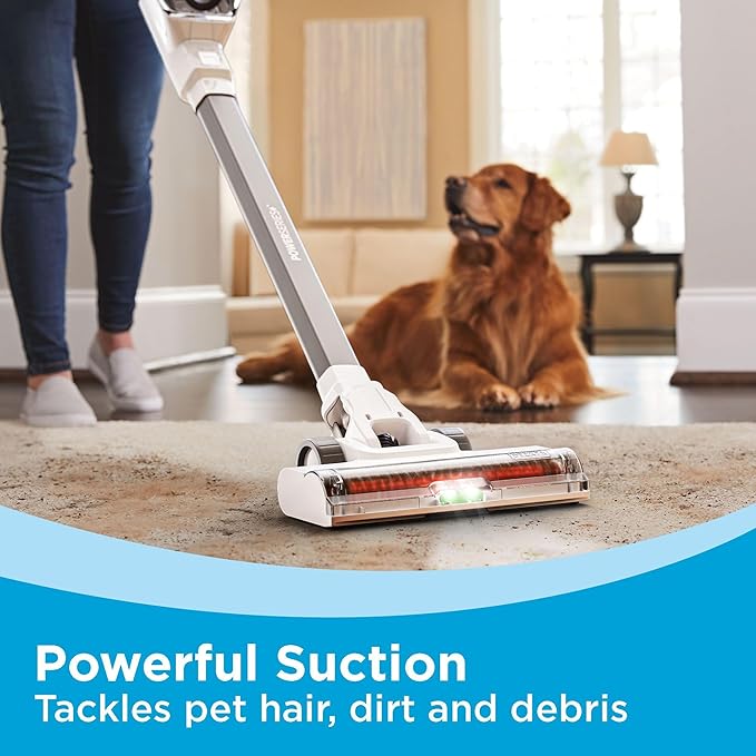 BLACK+DECKER POWERSERIES+ 20V MAX Cordless Stick Vacuum Cleaner with LED Floor Lights Bagless Lightweight Cordless Vacuum Cleaners for Home Up to 44 Minutes Powerful Suction Gray (BHFEA520J)