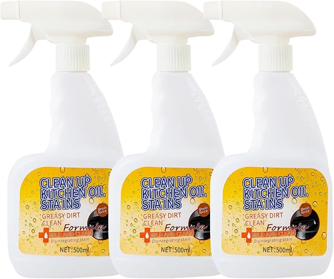 3PC All-Purpose Oil Stain Cleaner Powerful Kitchen Degreaser Spray Grease &amp Stains Remover Multipurpose Cleaning Supplies for Kitchen and Bathroom3pcs All Purpose Cleaner