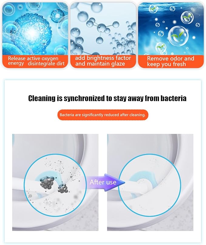Wall Mounted Toilet Brush - Sponge Toilet Scrubber Kit Refillable Cleaner | Replaceable Head Anti Rust Stain Remover Product for Toilets Bowl Bathroom Cleaning 16 Refill Pads Hygienic Sanitation