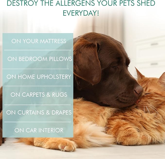 Easy Air Organic Allergy Relief Spray Clear Liquid Formula for Instant Relief for Symptoms of Pet Allergies Dust and Mite Allergy - 16 Fl Oz
