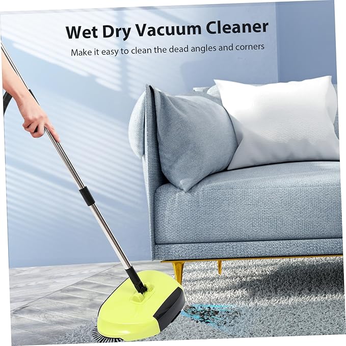 Hand Push Sweeper 360° Rotating Broom Dustpan for Easy Cleaning Random