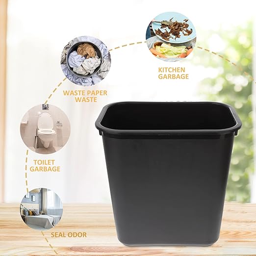 ABOOFAN Square Trash Can Multi-Functional Home Office Waste Basket Small Bathroom Garbage Container