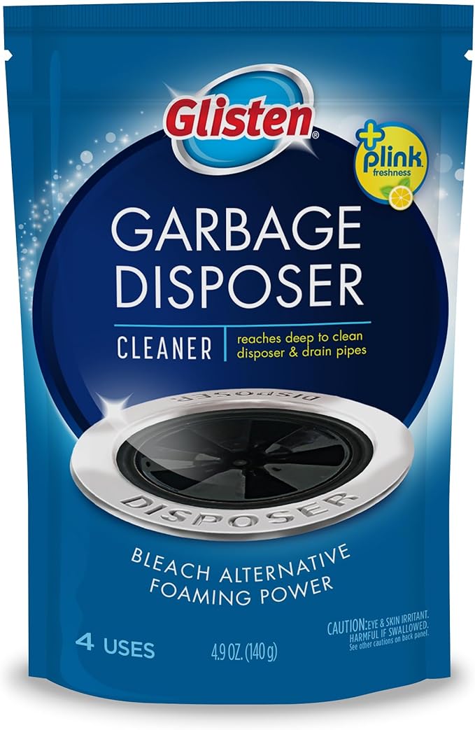 Glisten DP20B Disposer Care Foaming Garbage Disposer Cleaner-Twenty Pack (20 Uses)-Powerful Disposal Cleanser for Complete Cleaning of Entire Disposer-Lemon Scented 24.5 oz
