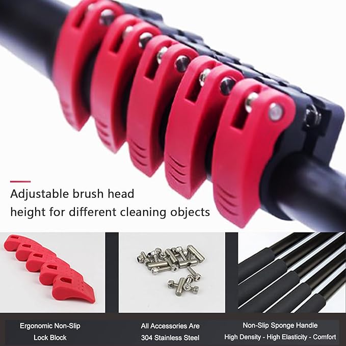 30 FT Washing Set Equipment Telescopic Extension Pole Cleaning Kit Suitable for Window CleaningExtendable Roof Solar Panel Cleaner7.2m