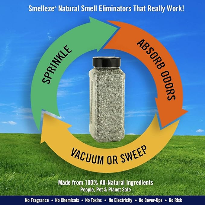 SMELLEZE Natural Urine Smell Eliminator Deodorizer: 25 lb. Granules Eliminate Urine Odor