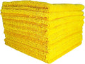 The Edge 360 Interior Microfiber Cleaning Towels 16x16 inches Premium Korean Quality 360 GSM Yellow 10 Pack