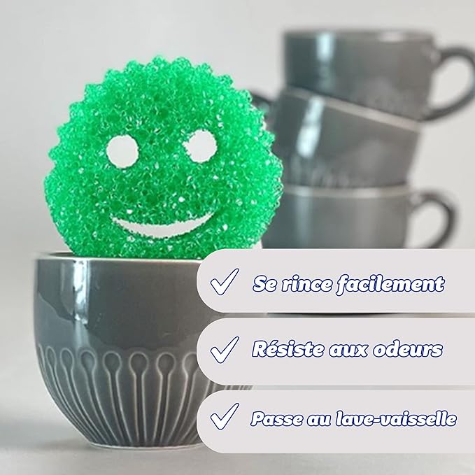 Scrub Daddy Colors - Color Code Cleaning FlexTexture Soft in Warm Water Firm in Cold Deep Cleaning Dishwasher Safe Multi-use Scratch Free Odor Resistant Functional Ergonomic 4ct Roll