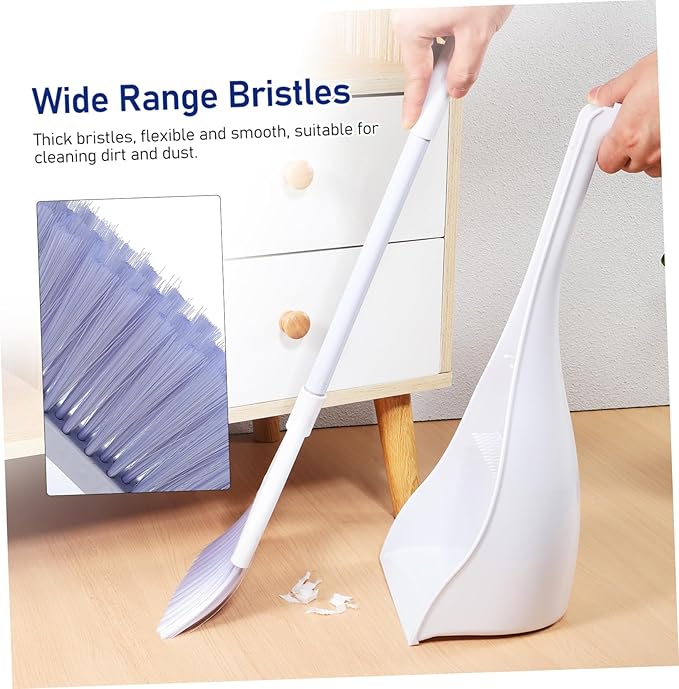 2sets Compact Mini Broom and Dustpan for Desktop Cleaning Toothed Dustpan for Hair Removal Lightweight and Easy to Store for Kitchens Bedrooms and Cars
