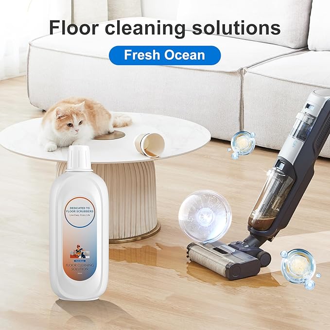 Floor Cleaning Solution Compatible With Tineco  Deep Cleans for Multiple Hard Floors Suitable With All Robot Vacuums with Mopping and Cordless Wet/Dry Vacuum Mop Cleaner (Fresh Ocean 2 Bottle)