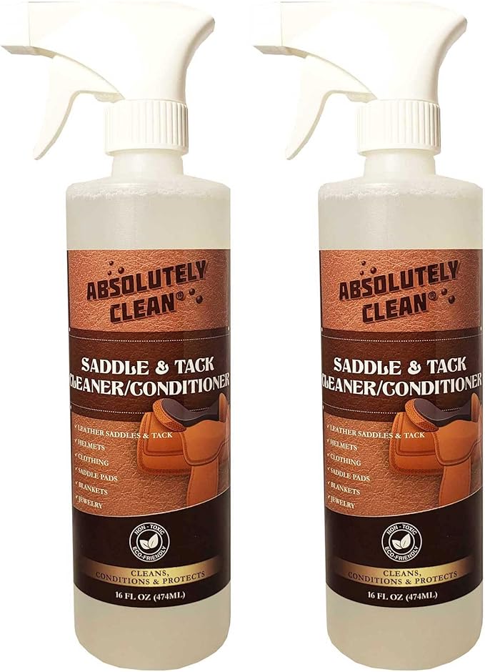 Absolutely Clean Amazing Saddle Soap Spray for Leather Cleaning &amp Tack Cleaner and Conditioner - Cleans Helmets Clothing Saddle Pads Blankets &amp More - USA Made