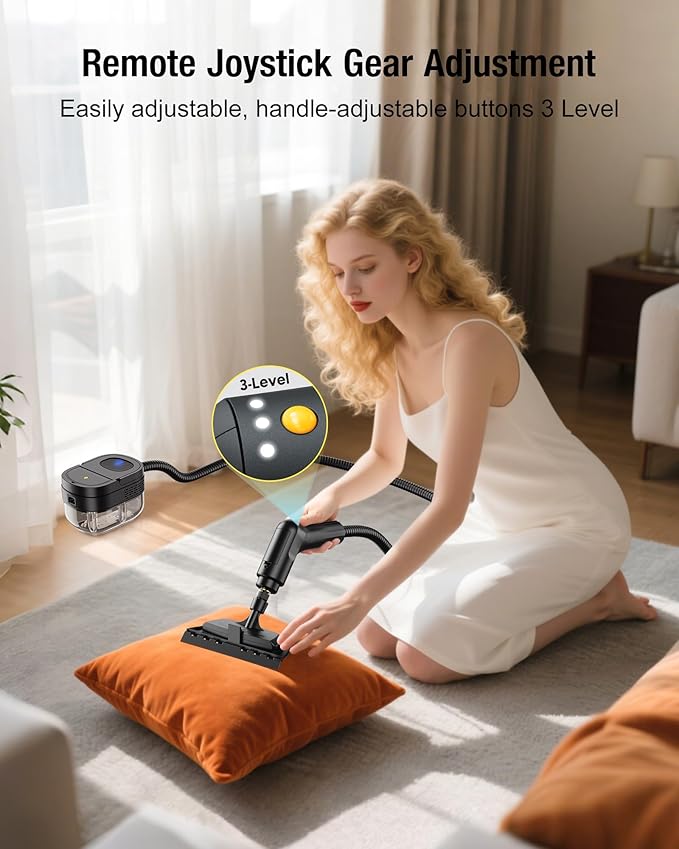 Steam Cleaner2500W Steamer for Cleaning 1.69 Quarts Large Capacity TankTemperature steamer for HomeCarkitchensCamping （White)