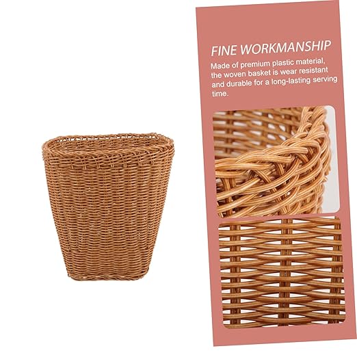 Versatile Woven Basket Rattan Trash Can for Sundries Storage Lightweight Multi Functional Wastebasket for Home Decor Organizing for Kitchen Living Room