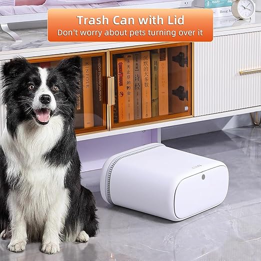 funest Bathroom Trash Can 3.3 Gallon Slim Trash Can with Lid Adsorption Garbage Can with Press-Top Lid Small White Narrow Plastic Trash Bin for Bathroom Office Bedroom Living Room