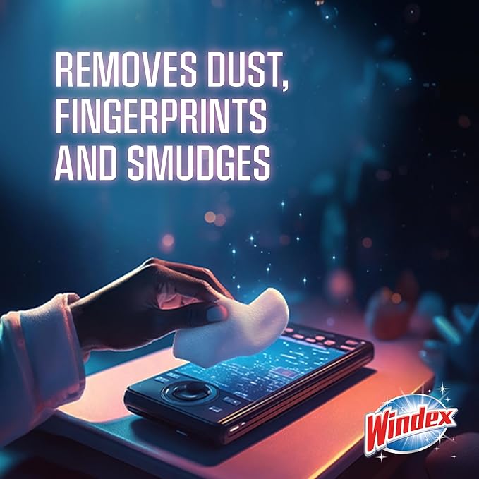 Windex Gaming Cleaning Wipes Ammonia-Free Anti-Static Electronics Cleaner for Consoles Controllers Screen TV Computer Monitor &amp Keyboard Streak-Free Pre-Moistened 25 Count (Pack of 12)