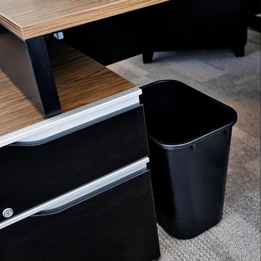 Rectangular 3.5 Gallon Commercial Office Trash or Recycling Wastebasket Deskside Under Sink or Under Desk Trash Bin for Office Bathroom or Kitchen (3 Pack 3.5 Gallon)