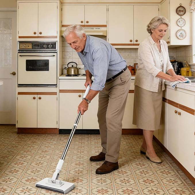 Genérico Dust Mop – Cleaning Tool with 360 Degree Rotating Head | Flat Floor Mop with 2 Reusable Pads for Tile and Laminate Floors in Home Bedroom Kitchen