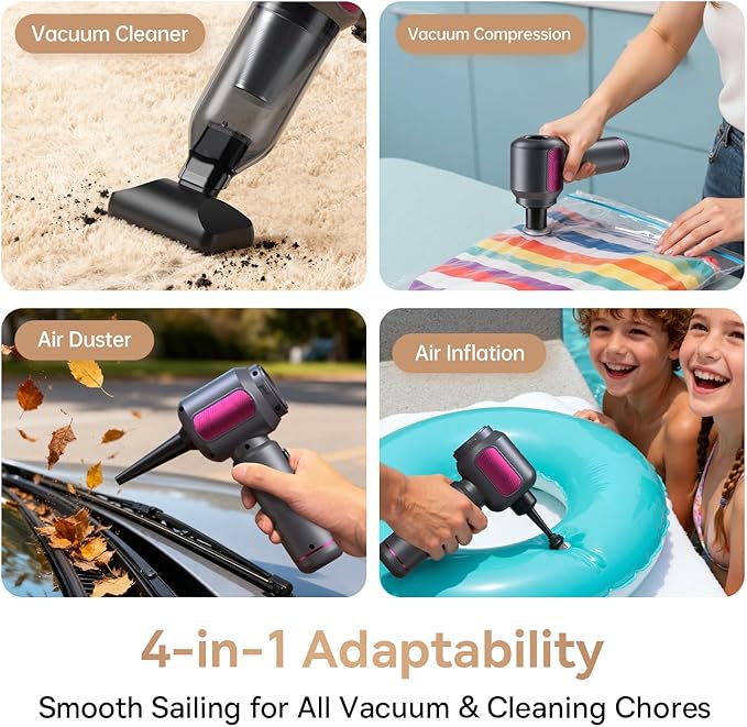 REWONDER Car Vacuum Cleaner High Power 22000Pa Vacuum Cleaner &amp 110000RPM Air Duster Handheld Vacuum with 7800mAh Battery Car Detailing Vacuum Storage Bag &amp Multi-Nozzles for Car Home