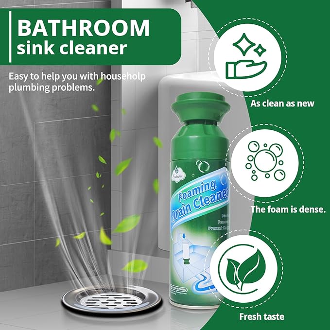 Foaming Drain Cleaner Sink Drain Cleaner Foam Drains Clog Remover for Bathroom Sinks Tubs Washbasin (2PCS)