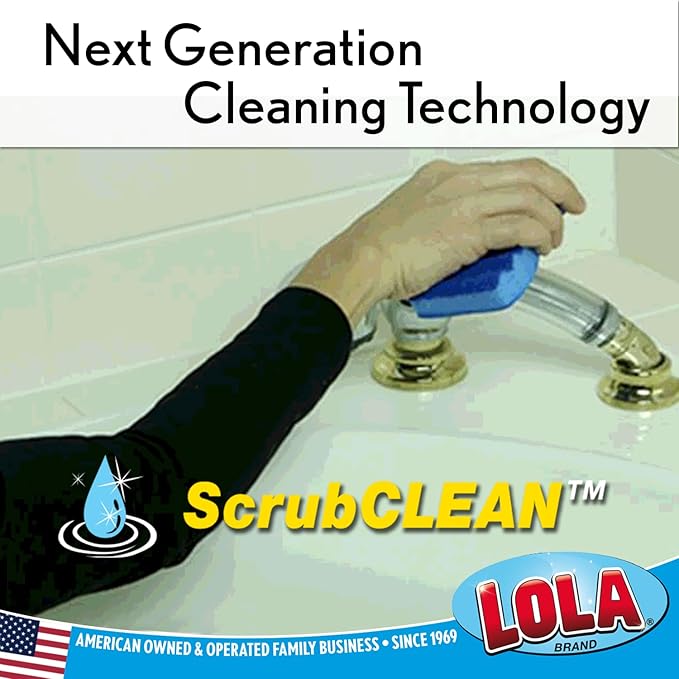 LOLA All Purpose Scrub Sponge 12 Pack Made in USA Scrub Sponge- Superior Technology Non-Scratch Long Lasting - Dishes Mugs Non-Stick Cookware