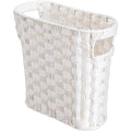 Wicker Waste Basket with Built-in Handles Multifunctional Mini Basket for Home and Office Compact Design and Durable Construction with Fine Artisanal Craftsmanship (White)
