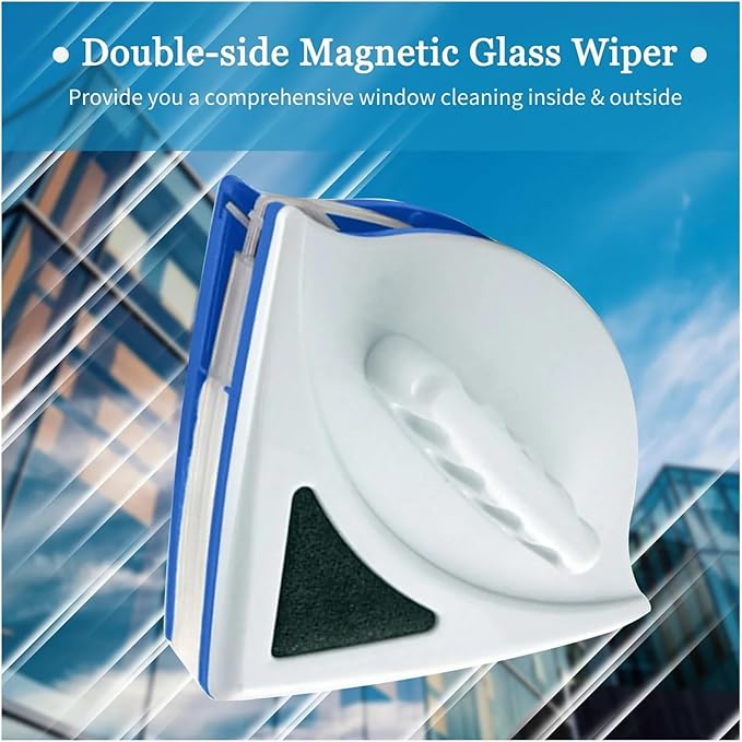 Magnetic Double-Sided Window Cleaner Brush – Adjustable Glass Wiper for Home Windows – Household Cleaning Tool for Both Sides(Red p3-8mm)