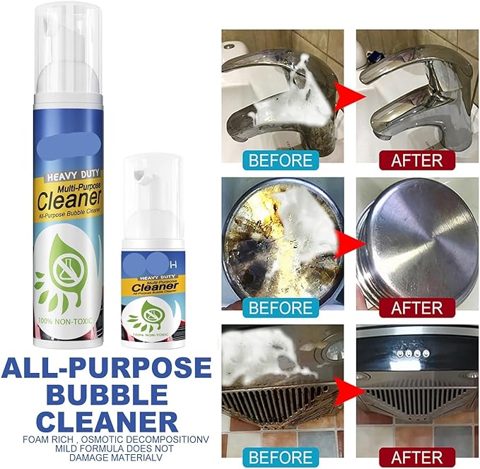 100ml Multi-Purpose Foam Oil Stain &amp Fabric Cleaner - Deep Cleaning Quick Degreaser Gentle &amp Safe(20PCS)
