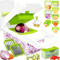 Pro-Series 16-in-1 Mandoline Slicer &amp Spiralizer Veggie Chopper with Container for Onion Salad &amp More