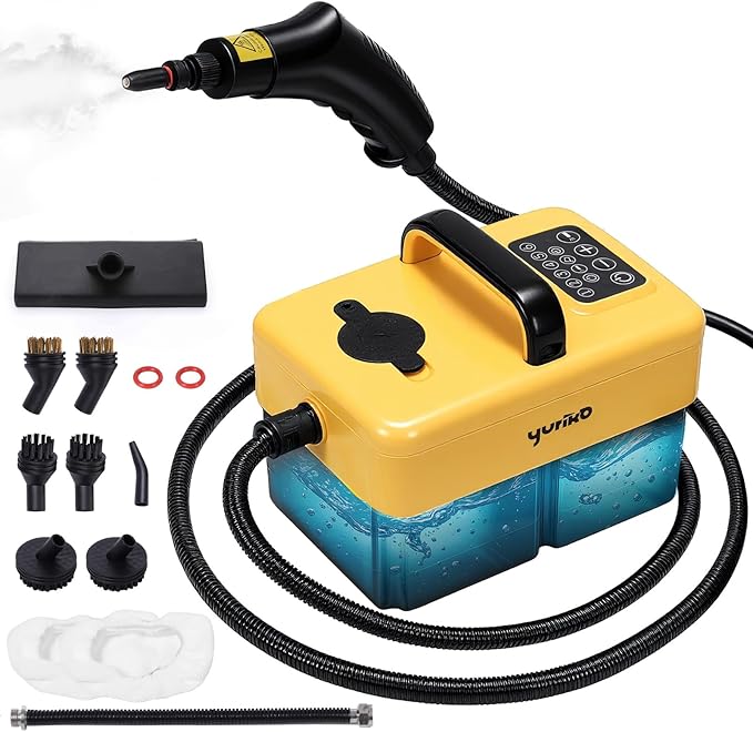 Handheld Steam Cleaner for Home 6-Level Adjustable 15s Heat-Up One Touch Flush Mode 3.5 Bar High Pressure Auto Shut-Off 1500W Portable Steamer for Carpets Floor Car Furniture Couch Tile