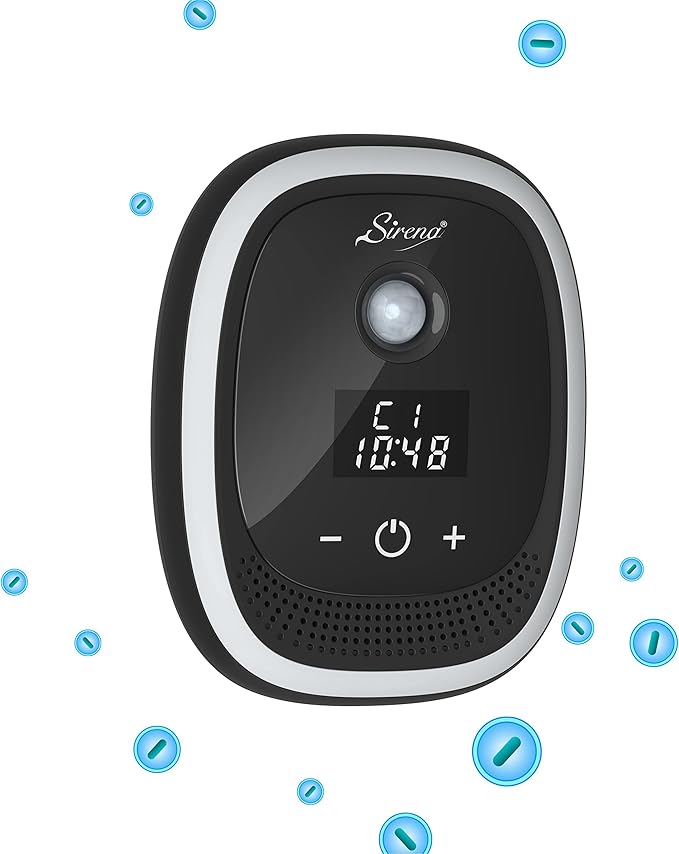 Sirena Air Ionizers for Home Negative Ion Filtration System Quiet Air Freshener for Bedroom Kitchen Removes Odors Smoke Dust Pets Mini Ionic Air Purifier w/built in Clock and Night Light (6)