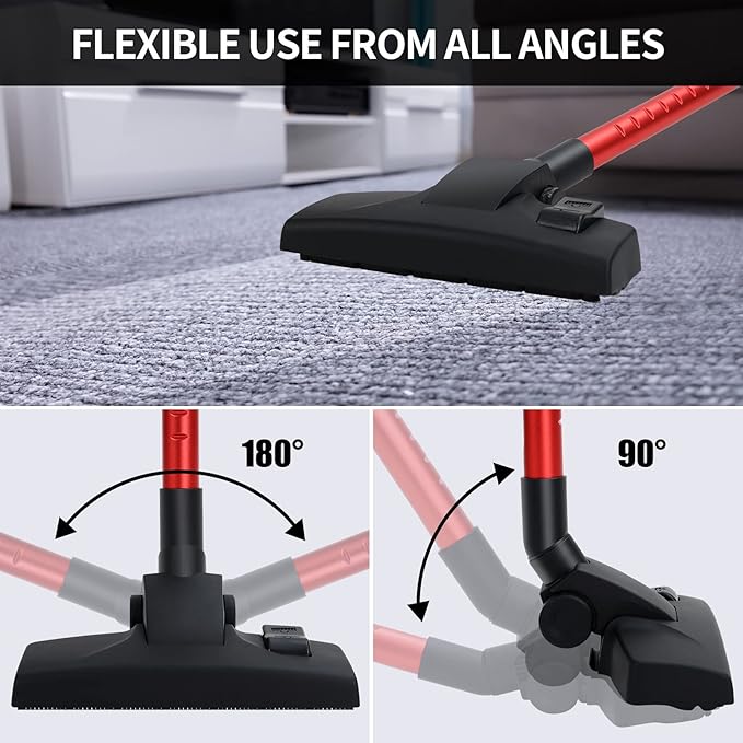Corded Vacuum Cleaner 17KPa Powerful Suction with 600W Motor 4 in 1 Lightweight Handheld Stick Vacuum for Pet Hair Hard Floor and Carpet
