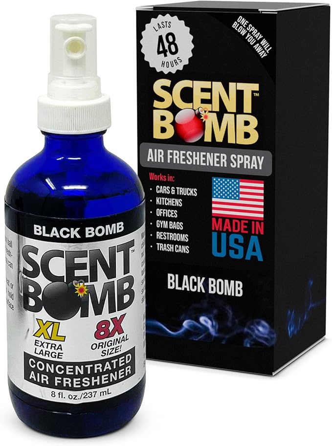 Scent Bomb Air Freshener Spray Long-Lasting Odor Eliminator for Home &amp Car Effective Deodorizer for Kitchen Bathroom Fresh Room Spray &amp Smell Neutralizer Black Bomb Scent