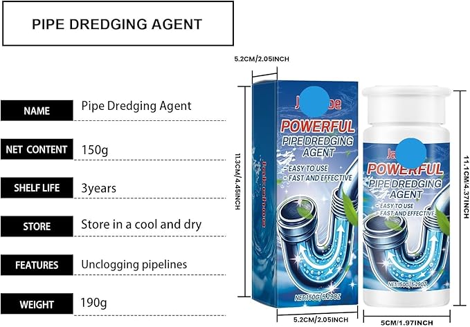 Drain Cleaner - Professional Strength Drain Unblocker for Kitchen Bathroom Sink &amp Toilet - Removes Clogs Fast &amp Leaves No Residue(2PCS)