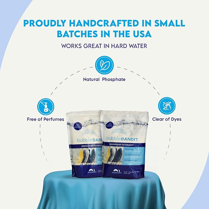 Dishwasher Powder Detergent with Phosphate(Pack of 2). The Best Dishwasher Detergent for Spotless Dishes in Hard Water! ALL-IN-ONE (Soak Wash &amp Rinse)(7.5 lbs.)