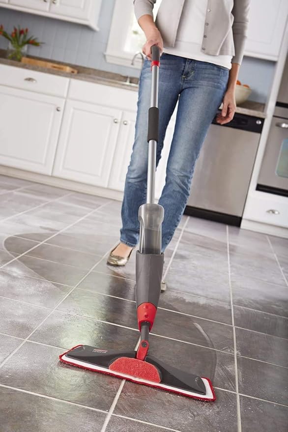 Rubbermaid Reveal Spray Microfiber Floor Cleaning Kit for Laminate &amp Hardwood Floors Spray Mop with Reusable Washable Pads Commercial