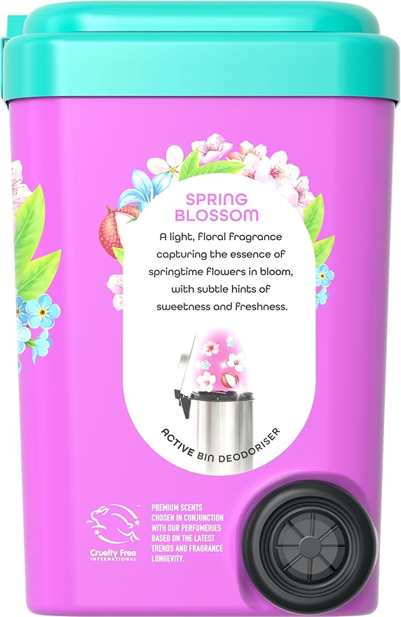 Bin Buddy Spring Blossom Pack of 2 - Leaves Your Bin Fresh and Smelling Great – Suitable for Indoor Kitchen Bathroom Compost Food Waste and Outdoor Wheelie Bins