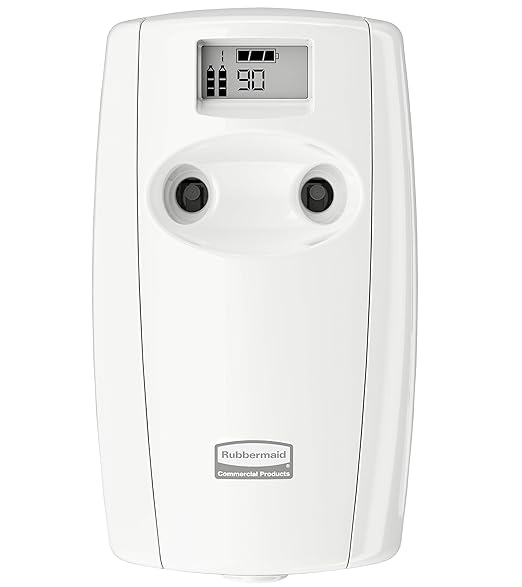 Rubbermaid Commercial FG4870056 Microburst Duet 2-Fragrance Aerosol Odor Control Air Care System Dispenser White/White