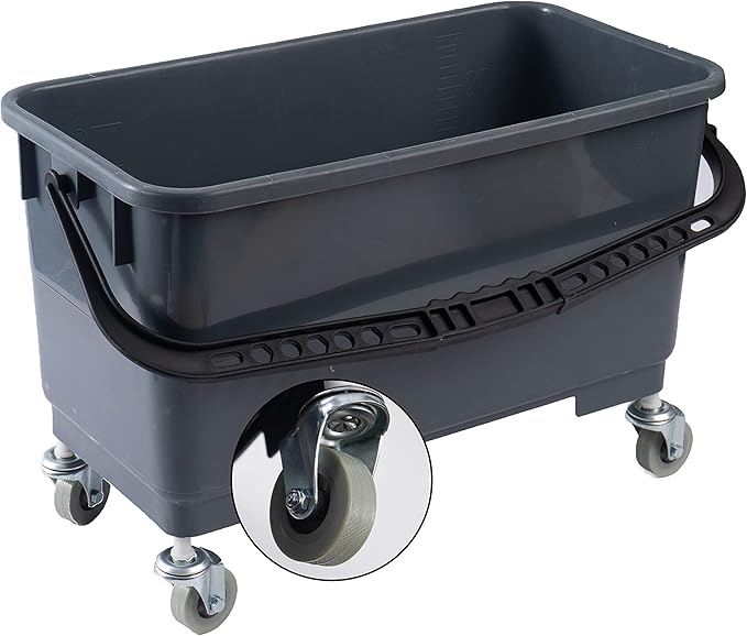 Matthew Cleaning Microfiber Finish Bucket with SievePress Wring Mop Bucket for Microfiber Flat Mops Mop Bucket with Non-Marking Casters Wheels Gary