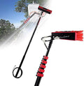 Window Cleaning Brush3.6-11M Solar Panel Cleaner Window Clean Washing Set Equipment Telesextension Pole Cleaning Kit Suitable for Window Cleaning Photovoltaic Panel Cleaning Trucks/30Ft/9M