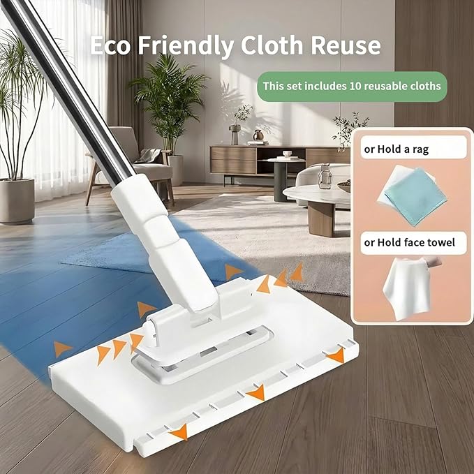 Lazy Mops Snap Grip Mini Mop Set Cloth Changing Mini No Wash Dry and Wet Use Retractable and Adjustable(2pcs)
