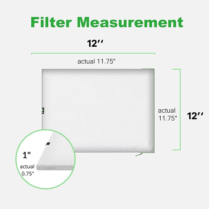 Reair 12x12x1 Extra Replacement Filter without Frame Washable and Reusable Air Filter 12x12x1 for AC HVAC Furnace MERV 8 Air Filters Machine Washable AC Furnace Air Filter without Frame