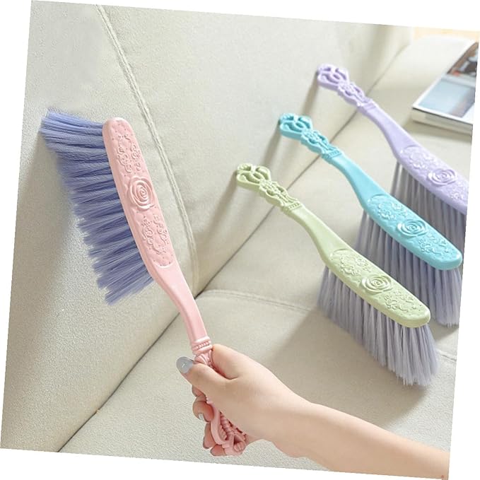 CHILDWEET 6pcs Thick Hollow-Handle Cleaning Brushes for Sofa and Bed Dusting Household Dust Removal Tool Set in Blue Green and Pink for Furniture and Home Cleaning