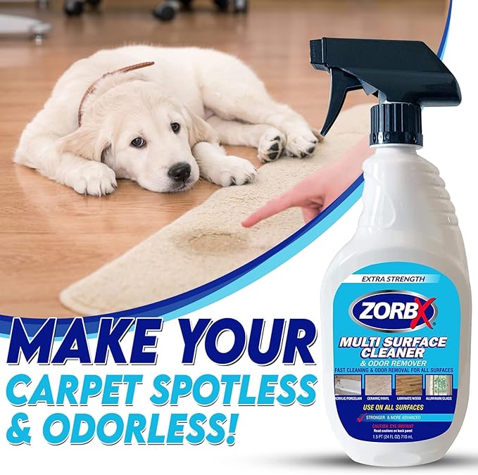 ZORBX Extra-Strength Multi Surface Cleaner 24 oz - Get Rid of Unpleasant Odors and Unwanted Stains Instantly - Citrus Scented Fast-acting Furniture Cleaner - Multipurpose Cleaner Spray