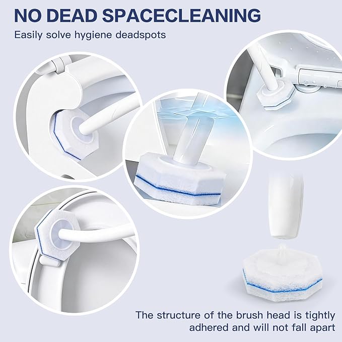100PC Toilet Bowl Wand Refills Disposable Toilet Brush Heads Upgraded Toilet Scrubber Refill Toilet Cleaner Refill Pads with Most Toilet Brushes for Easy Bathroom Cleaning