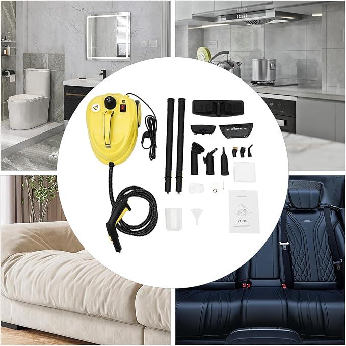 Steam CleanerMultipurpose Steam CleanerHigh-Pressure Steam Cleaner Steam Cleaner Handheld(2000W) High Pressure Steam Cleaner for Home Usewith BrushesSteamer for Cleaning Tile Kitchen Bathroom