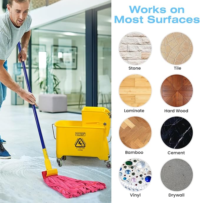 Matthew Cleaning Microfiber Tube Mop(LargeRed3Pack) Heavy Duty Mop Head ReplacementExcellent AbsorbencyPremium launderabilityReusableLoop end for HomeCommercial and Industrial Use