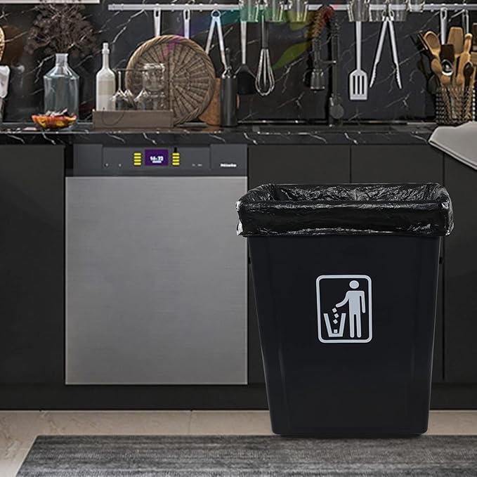 18 Gallon Large Trash Bags Black Garbage Bags 1 Roll/100 Counts