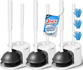 3Pack 2 in 1 Toilet Brush and Plunger Set Extended Handle PlungerToilet Bowl Brush Plunger SetBathroom Cleaning ToolsToilet Brush Plunger ComboCleaning BrushCleaning Supplies White